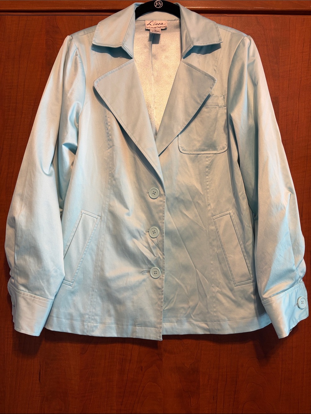 Linea by Louis Dell'Olio Turquoise Blue Women's Three-Button Jacket